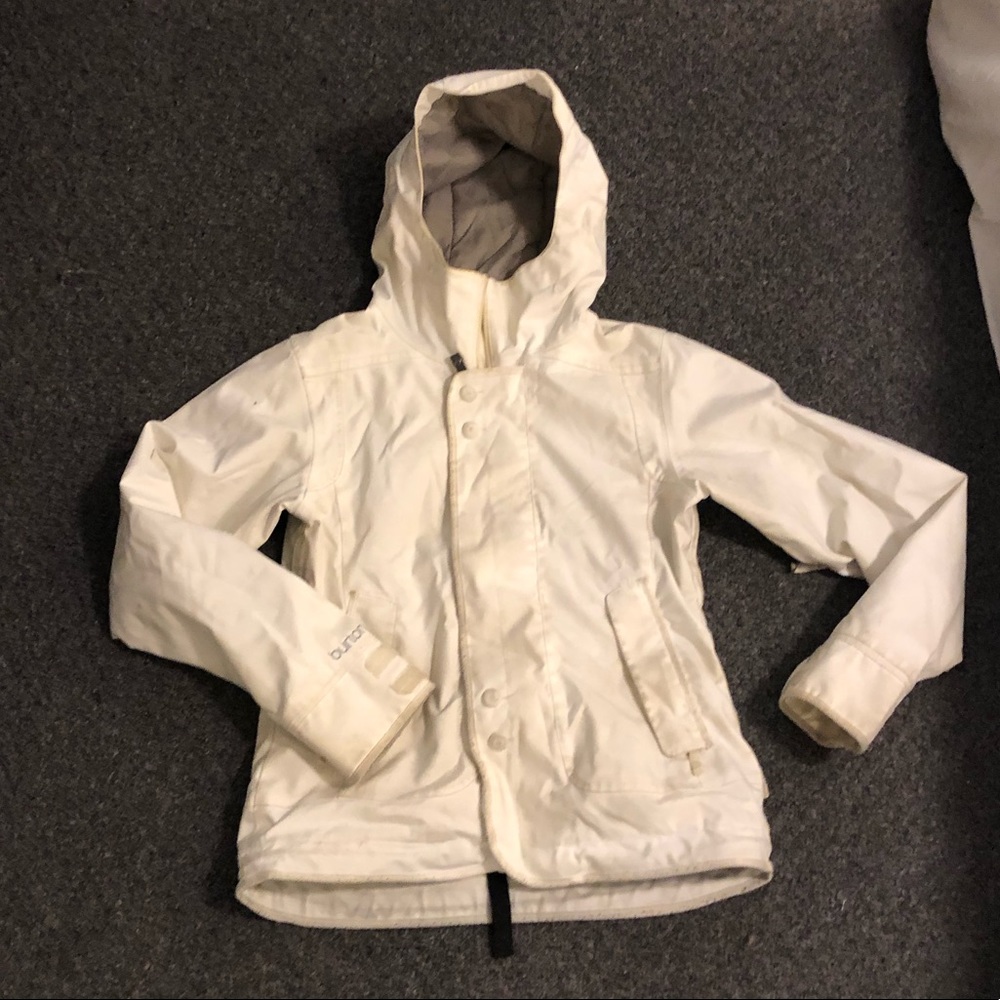 White Burton Jet Set Snowboarding Jacket Large